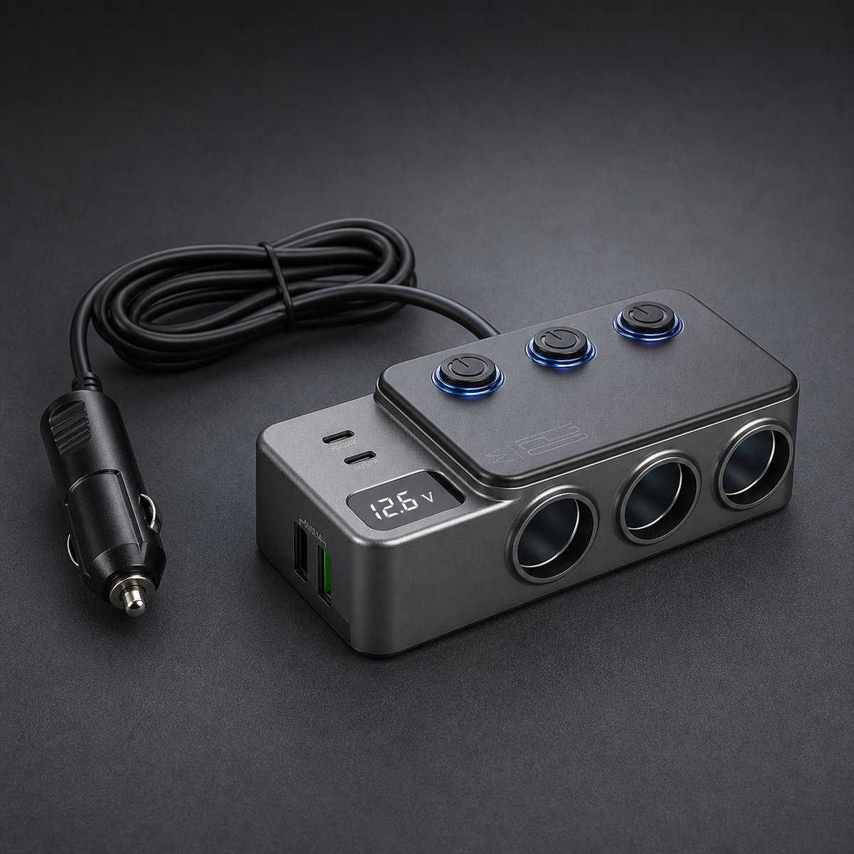 12V Triple Socket Power Hub included with the Chapter 1610 rooftop tent