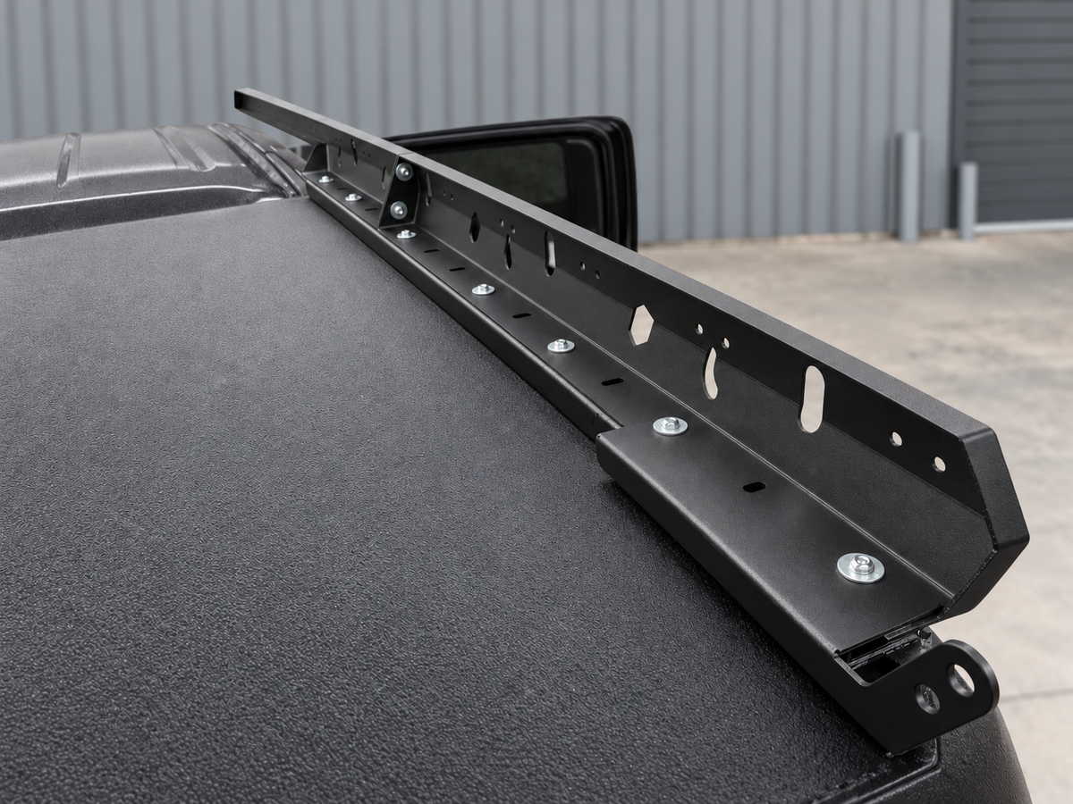 CZY Trade Canopy roof platform mounting rail, slotted panel and fixing detail