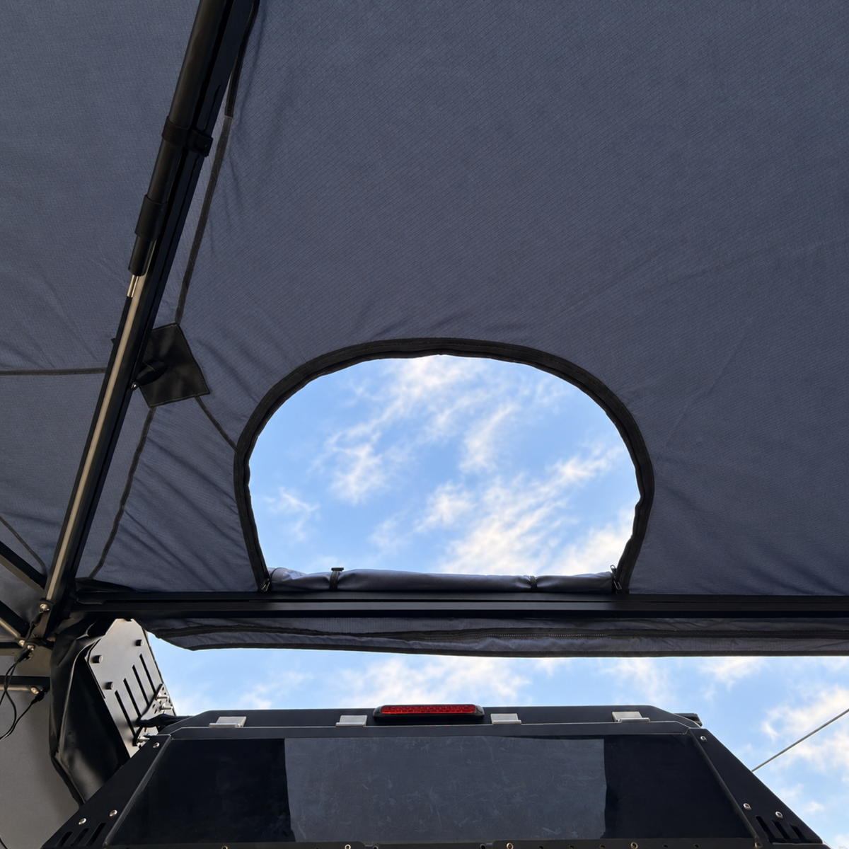 D-shaped zip opening in the XL 270+ Awning canopy above a ute