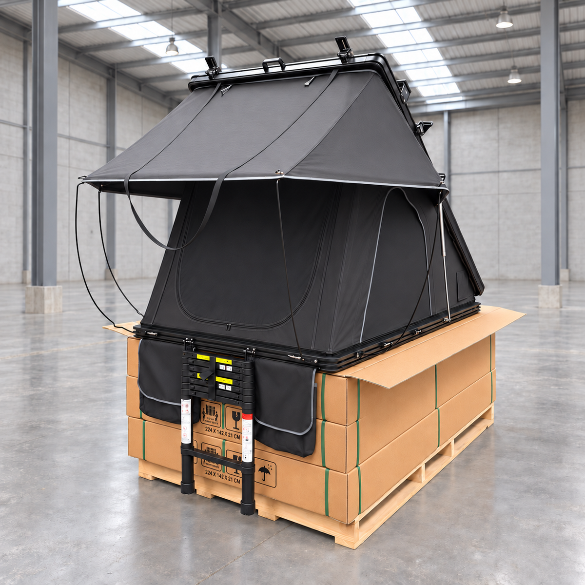 CZY TrailReady 1310 rooftop tent front three-quarter exterior view